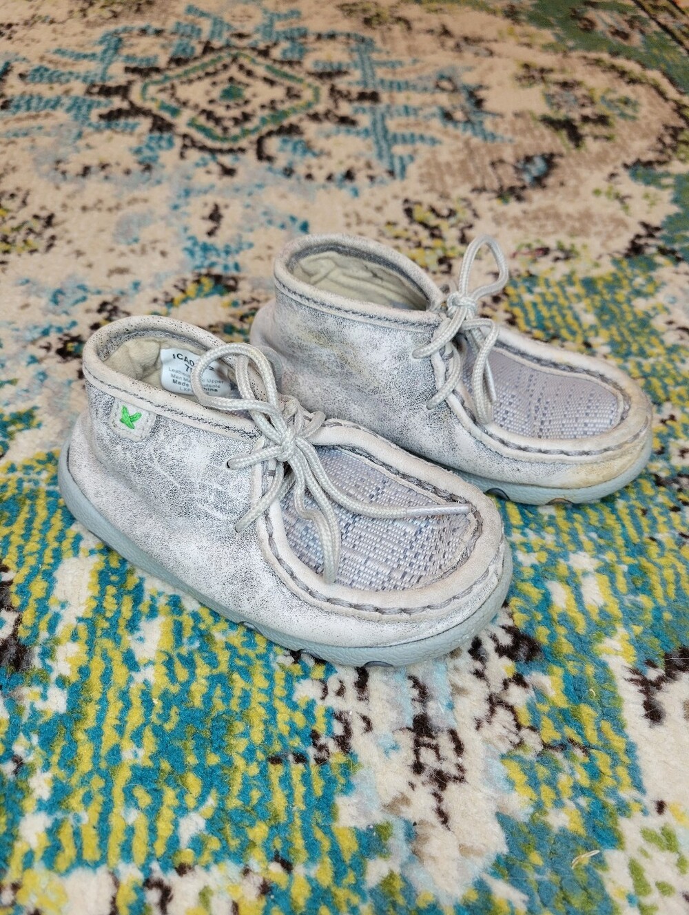 Twisted X Chukka Driving Moccasins in Grey, Size Toddler 7 Medium